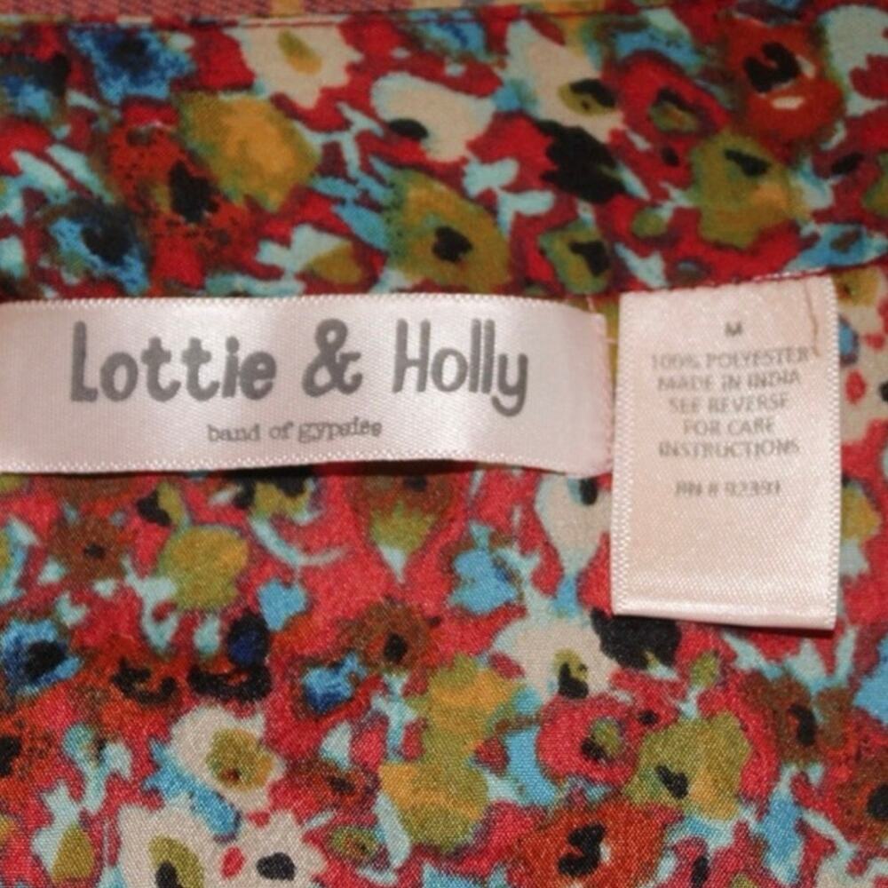 Lottie & Holly Women’s Sleeveless Dress Red Multicolor Floral Boho Style M - Picture 4 of 5